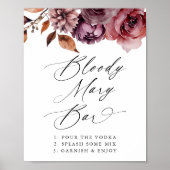 Poster Panneau Rustique Automne Floral Mariage Bloody Mar (Devant)