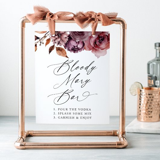 Poster Panneau Rustique Automne Floral Mariage Bloody Mar