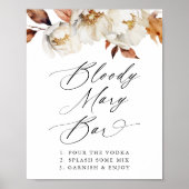 Poster Panneau Rustique Automne Floral Mariage Bloody Mar (Devant)