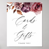 Poster Panneau Rustique Automne Floral Mariages Cartes et (Devant)