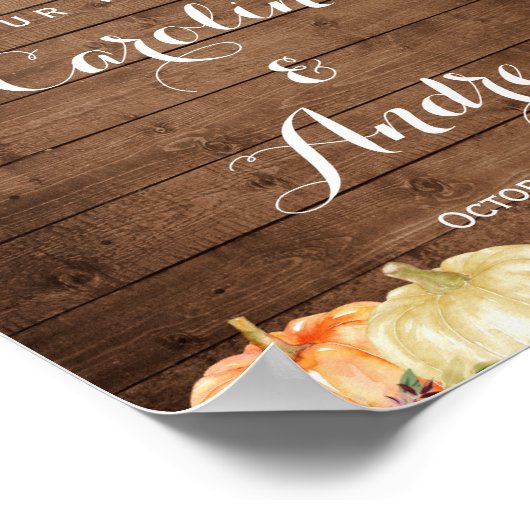 Poster Panneau Rustique Automne Floral Mason Jar Lumières (Coin)