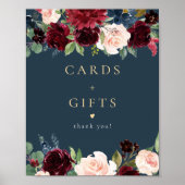 Poster Panneau Rustique Bourgogne & Marine Cartes et cade (Devant)