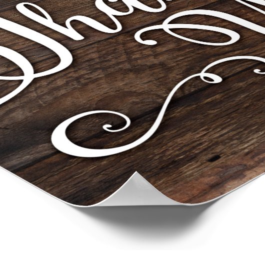 Poster Panneau Rustique Chic MERCI (Coin)