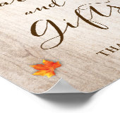 Poster Panneau Rustique Feuilles d'automne Lights Cartes  (Coin)