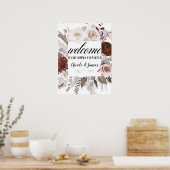 Poster Panneau Rustique Floral Floroms Blush Grey Rouge M (Cuisine)