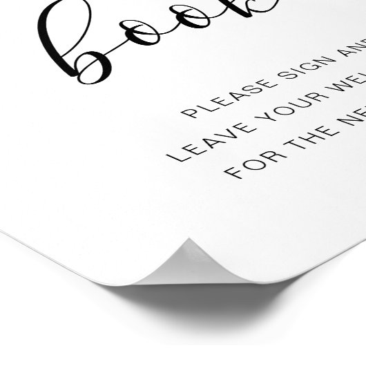 Poster Panneau Rustique Mariage Guestbook Script manuscri (Coin)