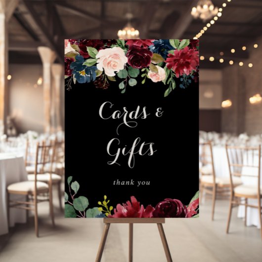 Poster Panneau Rustique Noir Cartes et Cadeaux