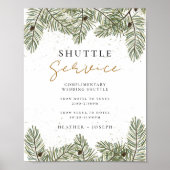 Poster Panneau Service de navette Mariage Festive Pine (Devant)