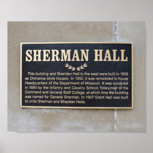 Poster Panneau Sherman Hall, Fort Leavenworth, Kansas