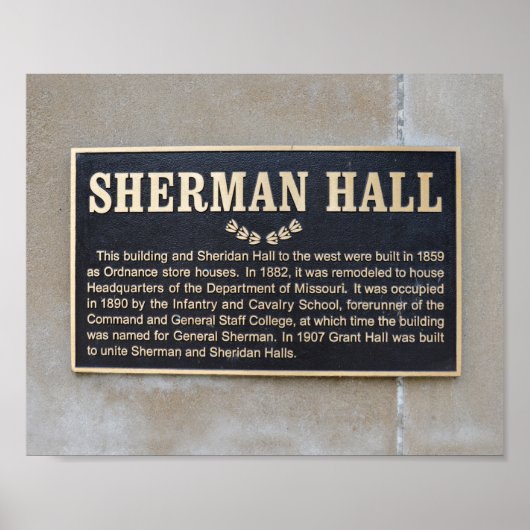 Poster Panneau Sherman Hall, Fort Leavenworth, Kansas (Devant)