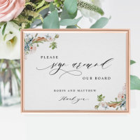 Panneau "Sign Around" des invités, panneau "Earthy