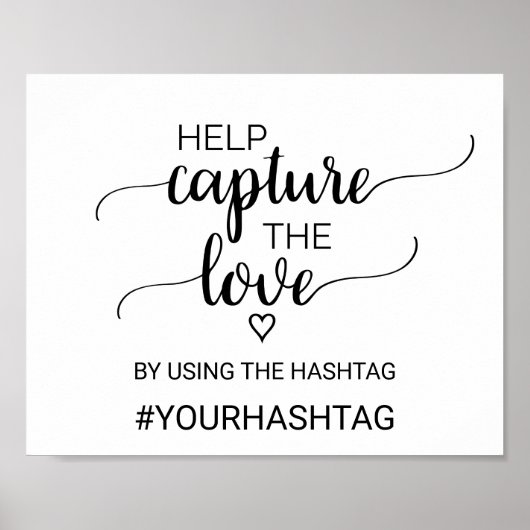 Poster Panneau Simple Calligraphie Noire Capturez l'Amour (Devant)