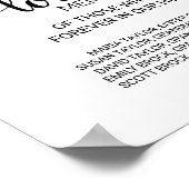 Poster Panneau simple en calligraphie noire en souvenir a (Coin)