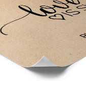 Poster Panneau Simple Faux Kraft Calligraphie L'amour est (Coin)