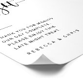 Poster Panneau Snack Mariage de script minimaliste (Coin)