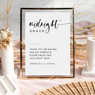 Poster Panneau Snack Mariage de script minimaliste