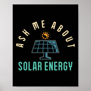 Poster Panneau solaire Demandez-moi l'énergie solaire