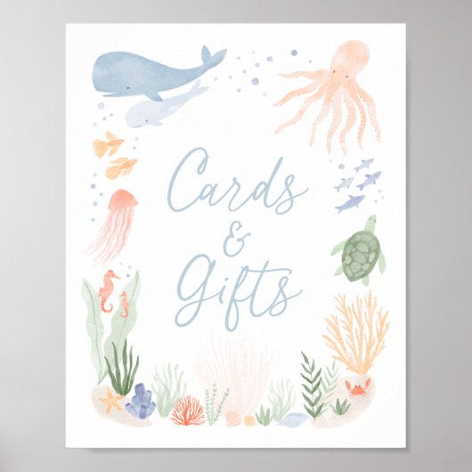 Poster Panneau sous la mer Carte d'anniversaire et cadeau (Devant)