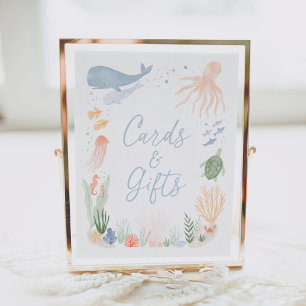 Poster Panneau sous la mer Carte d'anniversaire et cadeau