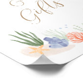 Poster Panneau sous le Baby shower de mer Cartes et cadea (Coin)