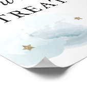Poster Panneau Stars & Blue Clouds Baby shower Sweet Trai (Coin)