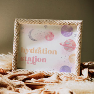 Poster Panneau Station d'hydratation spatiale pour fille