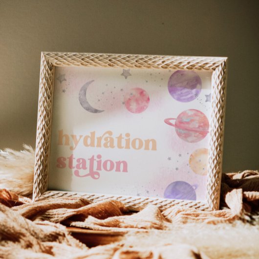 Poster Panneau Station d'hydratation spatiale pour fille