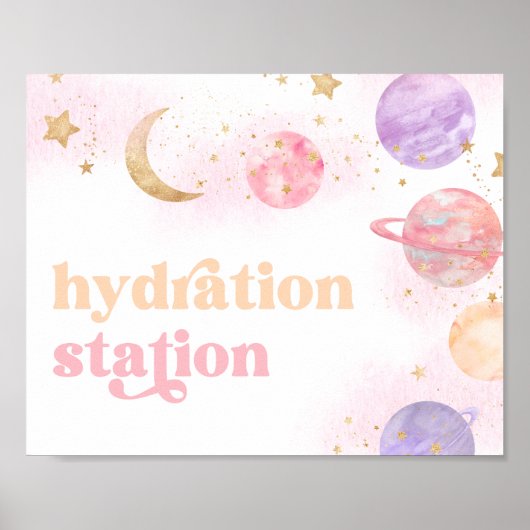 Poster Panneau Station d'hydratation spatiale pour fille (Devant)