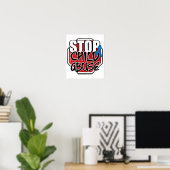 Poster Panneau Stop Child Abuse (Bureau à domicile)