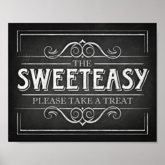 Poster Panneau Style Chalk Print SWEETEASS Treat Sign Pri (Devant)