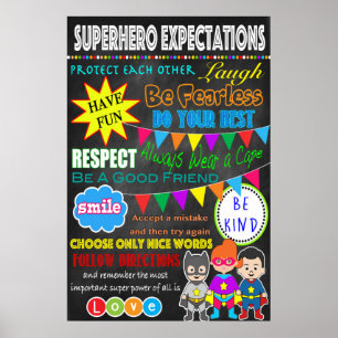 Poster Panneau Super Hero Classroom