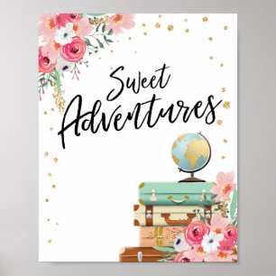 Poster Panneau Sweet Adventures Douche Voyage Panneau Tab