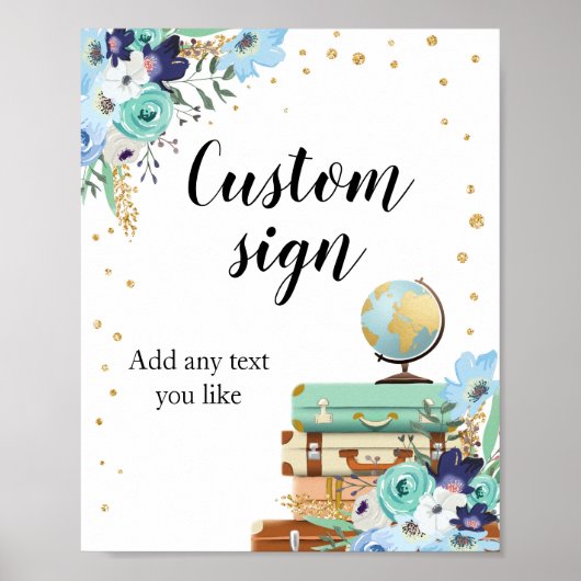 Poster Panneau Sweet Adventures Voyage Douche Personnalis (Devant)