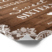 Poster Panneau sweet sixteen Bois rustique Éclairage dent (Coin)