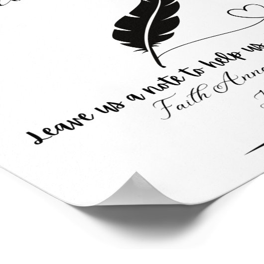 Poster Panneau Table du livre d'invité (Coin)