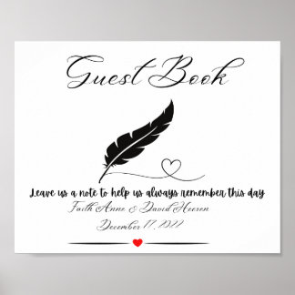 Poster Panneau Table du livre d'invité