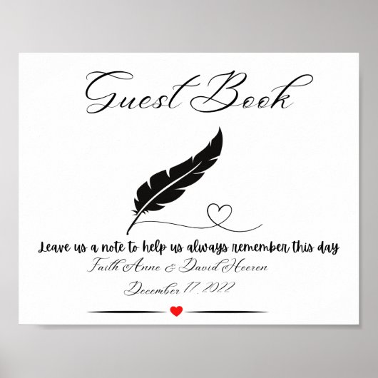 Poster Panneau Table du livre d'invité (Devant)