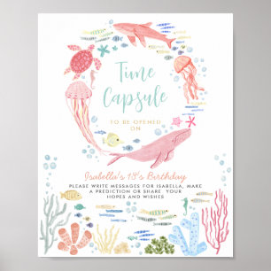 Poster Panneau Temps Capsule Sous La Mer Animaux