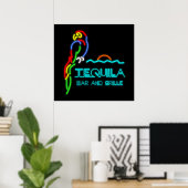 Poster Panneau Tequila Bar et Grille Neon (Bureau à domicile)