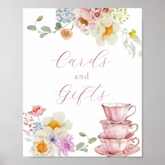 Poster Panneau Teups fleur sauvage et rose Cartes et cade (Devant)
