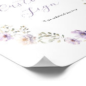 Poster Panneau Texte personnalisé Bow Fleur sauvage viole (Coin)