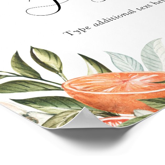 Poster Panneau texte personnalisé Clementine Oranges et v (Coin)