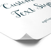 Poster Panneau texte personnalisé Fête des mariées verte (Coin)