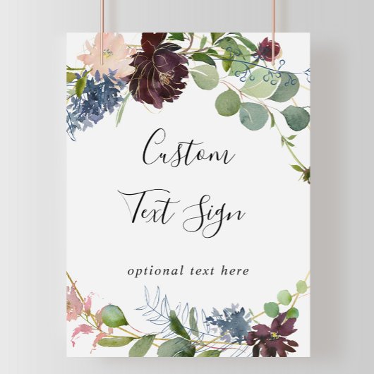 Poster Panneau texte personnalisé Floral et Verdure de Bo