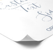 Poster Panneau texte personnalisé mariage fleurs bleues p (Coin)