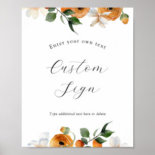 Poster Panneau Texte personnalisé Orange Blossoms