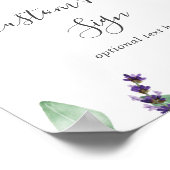 Poster Panneau texte personnalisé rustique lavande et euc (Coin)