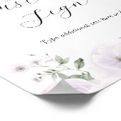 Poster Panneau texte personnalisé Violet Lavender Floral (Coin)