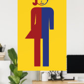 Poster Panneau thaïlandais ⚠ toilettes Ladyboy ⚠ (Bureau à domicile)