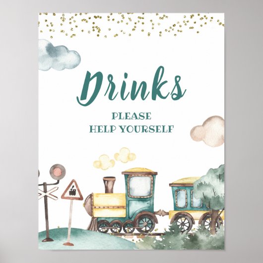 Poster Panneau Train Boy Birthday Dracks (Devant)